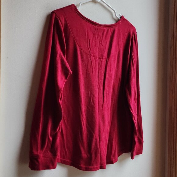 Laura Ashley Red "Love" Pajama Top Size Medium - Picture 12 of 15